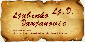 Ljubinko Damjanović vizit kartica